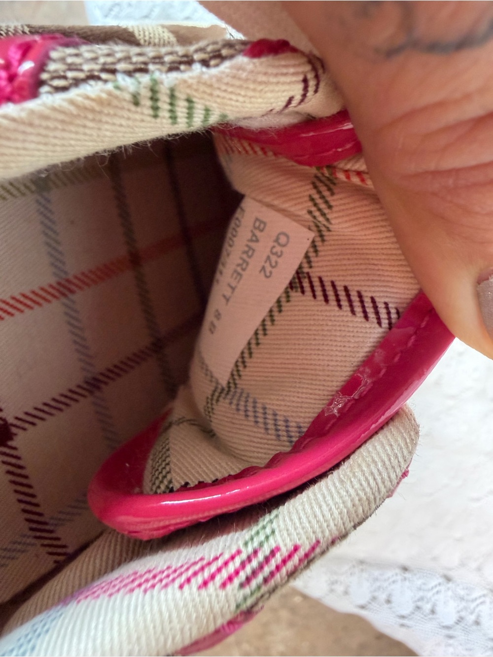 Coach Brown Signature Canvas Sneakers with Pink Trim - Picture 7 of 12